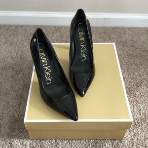 CalvinKlein Black Patent Leather sexy heels